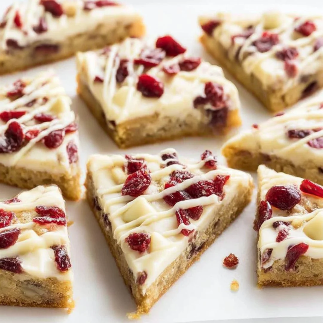 Cozy Cranberry Bliss Bars recipe, inspired by Starbucks, with cranberries and cream cheese frosting.