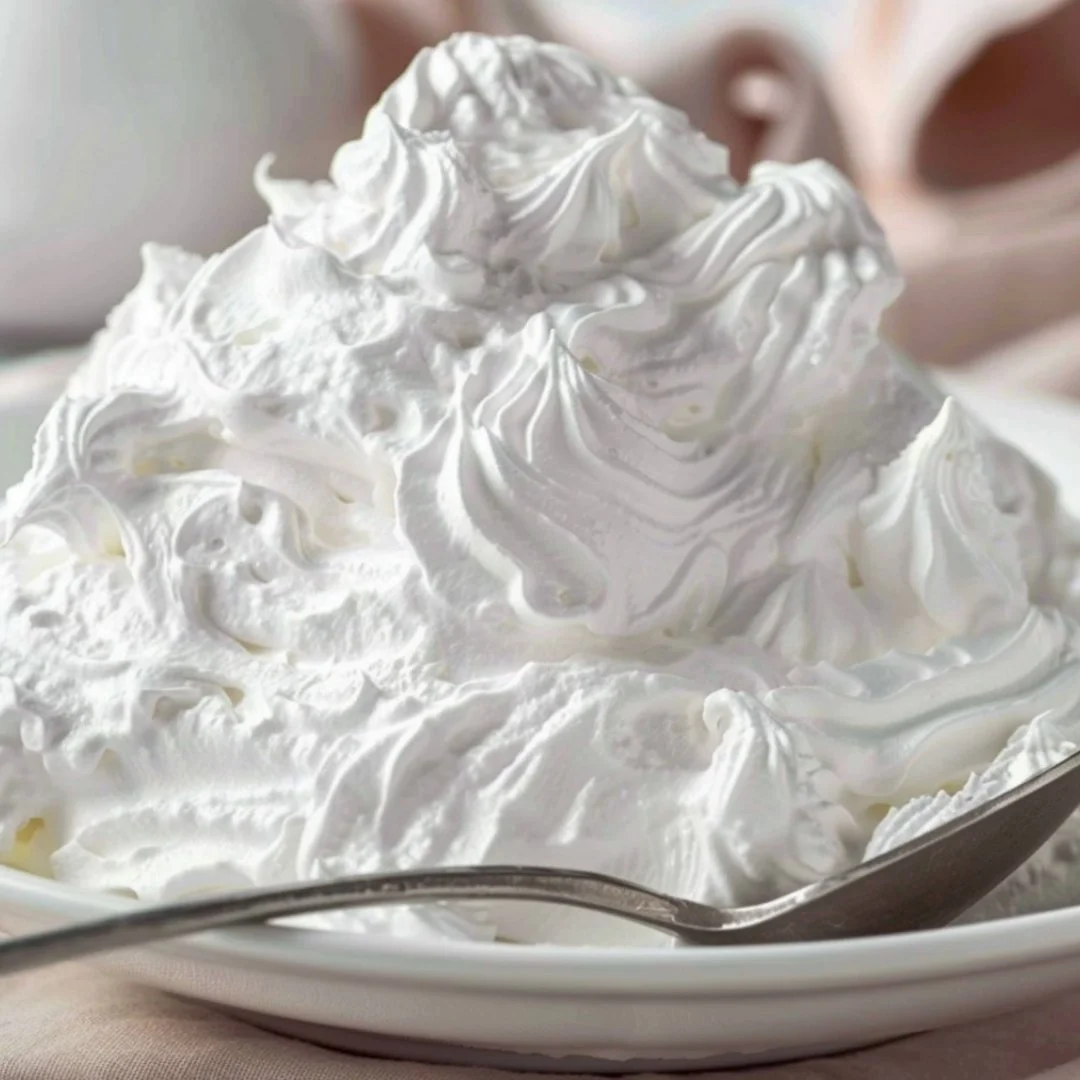Fluffy marshmallow cream spread on a dessert