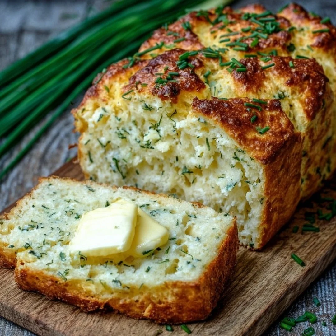 Homemade Cottage Cheese Bread served with fresh ingredients