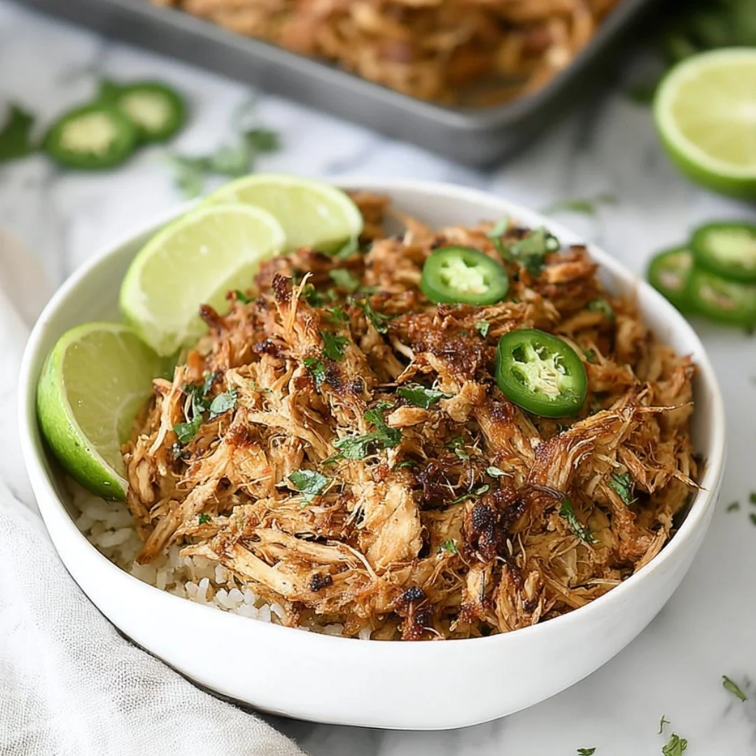 Crispy chicken carnitas served with fresh toppings
